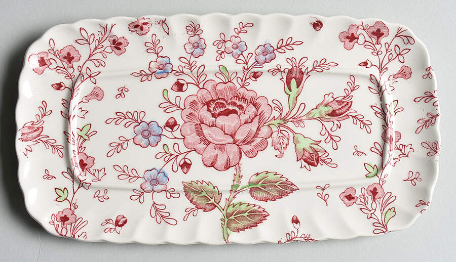 Rose Chintz Pink ("England 1883" Stamp) 1/4 Lb Butter No Lid by Johnson Brothers-1