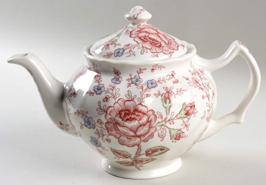 Rose Chintz Pink ("England 1883" Stamp) Teapot & Lid by Johnson Brothers-1