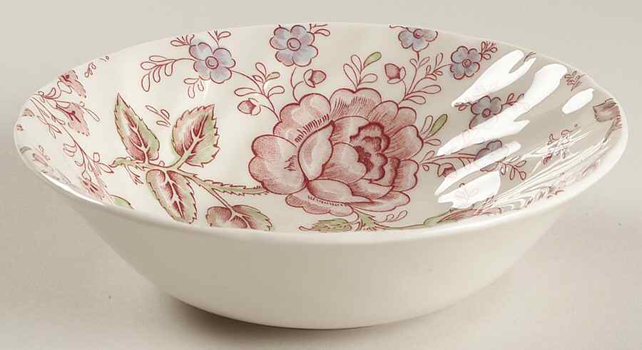 Rose Chintz Pink ("England 1883" Stamp) Coupe Cereal Bowl by Johnson Brothers-1