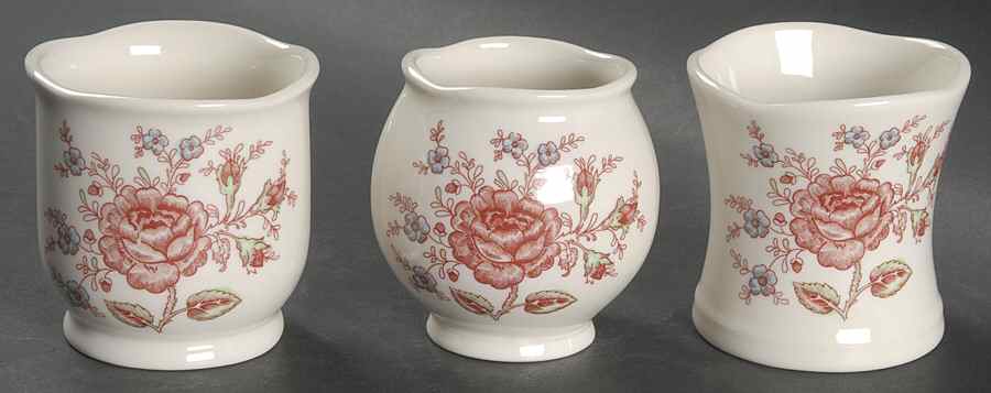 Rose Chintz Pink ("England 1883" Stamp) Votive Candleholder - Set of 3 Motifs by Johnson Brothers-1