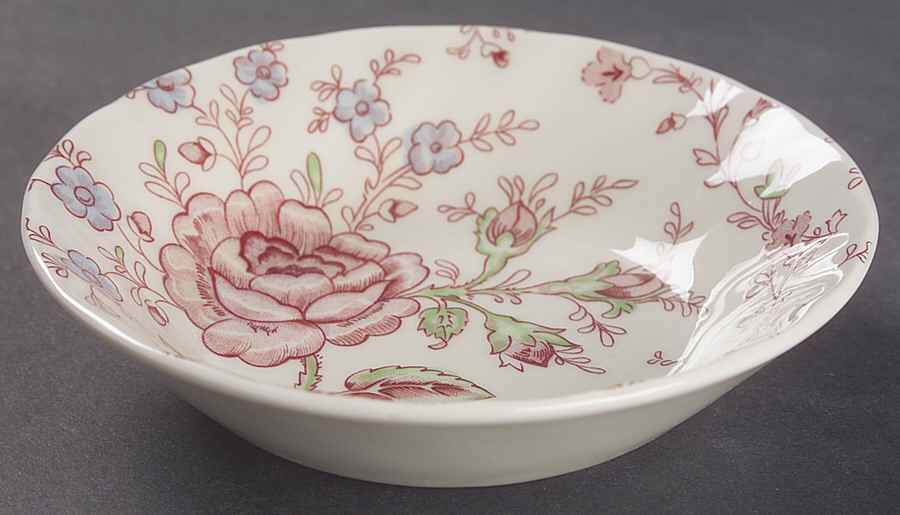 Rose Chintz Pink ("England 1883" Stamp) Fruit/Dessert (Sauce) Bowl by Johnson Brothers-1