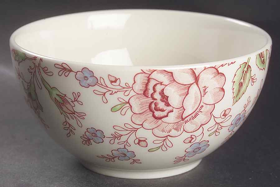 Rose Chintz Pink ("England 1883" Stamp) Noodle Bowl by Johnson Brothers-1