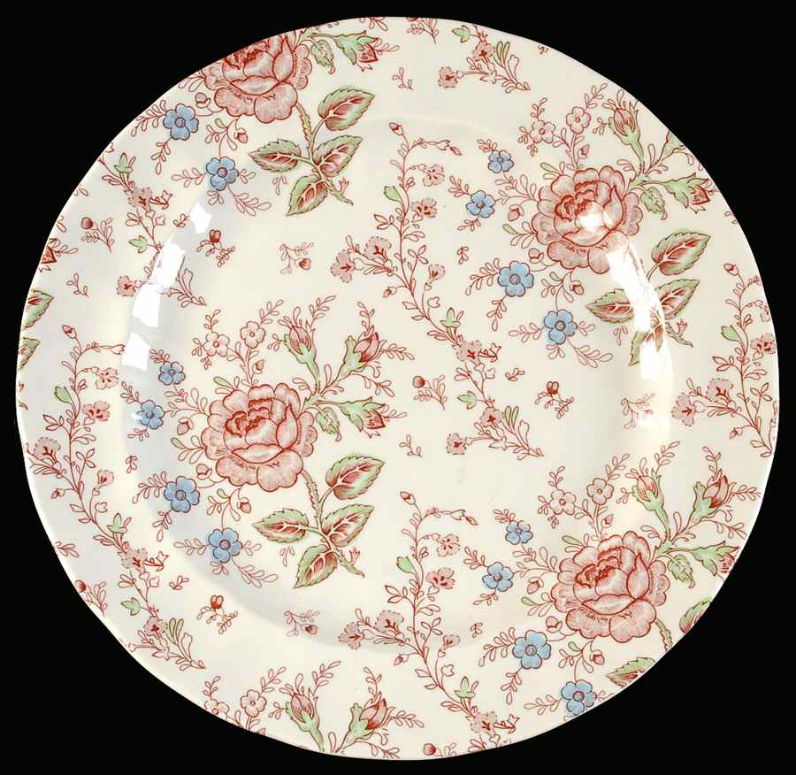Rose Chintz Pink ("England 1883" Stamp) 12" Chop Plate (Round Platter) by Johnson Brothers-1