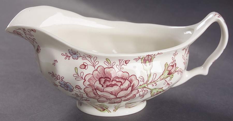 Rose Chintz Pink ("England 1883" Stamp) Gravy Boat by Johnson Brothers-1