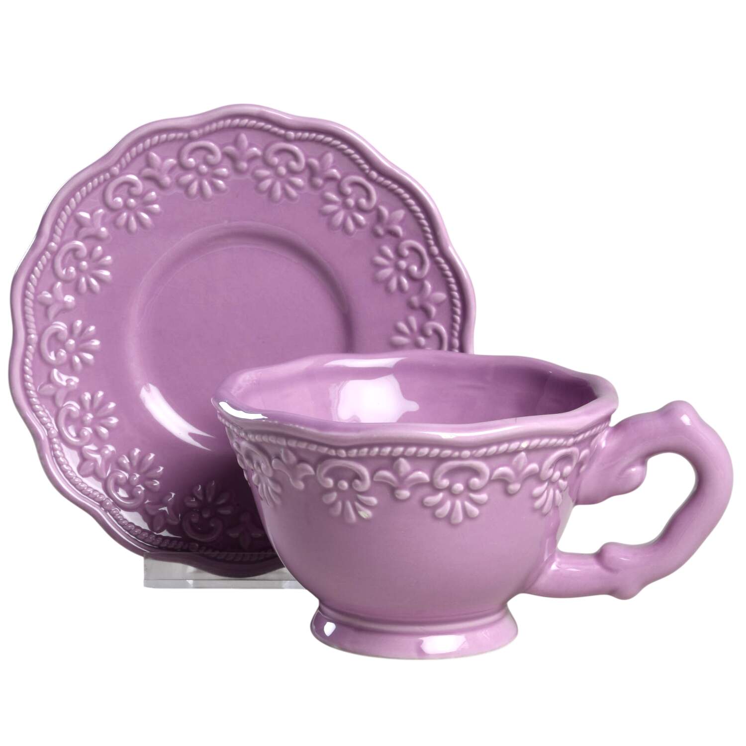 Lace Lilac Footed Cup & Saucer Set by JCPenney-1