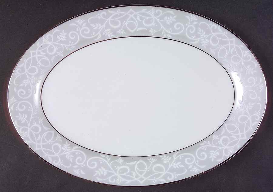 Chambour Silver 12" Oval Serving Platter by JCPenney-1