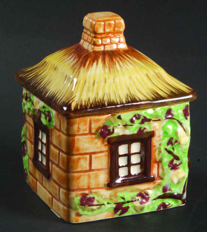 JAP722 (Square Cottage Shaped) Sugar Bowl & Lid by Japan-1