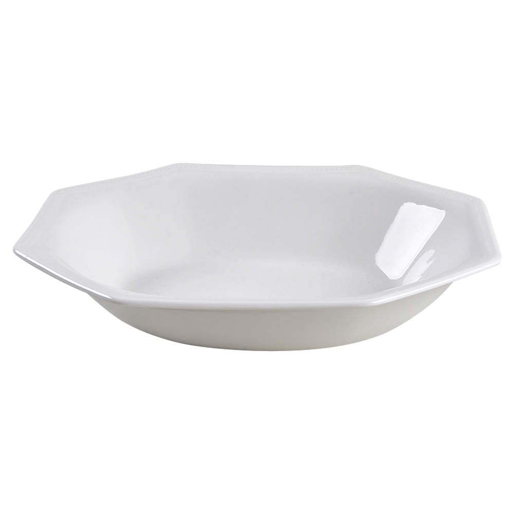 Heritage White ("England 1883"Stamp, Made In China) 9" Oval Vegetable Bowl by Johnson Brothers-1