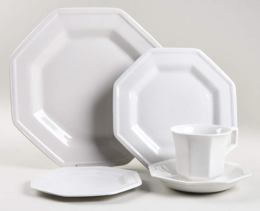 Heritage White ("England 1883"Stamp, Made In China) 5 Piece Place Setting by Johnson Brothers-1