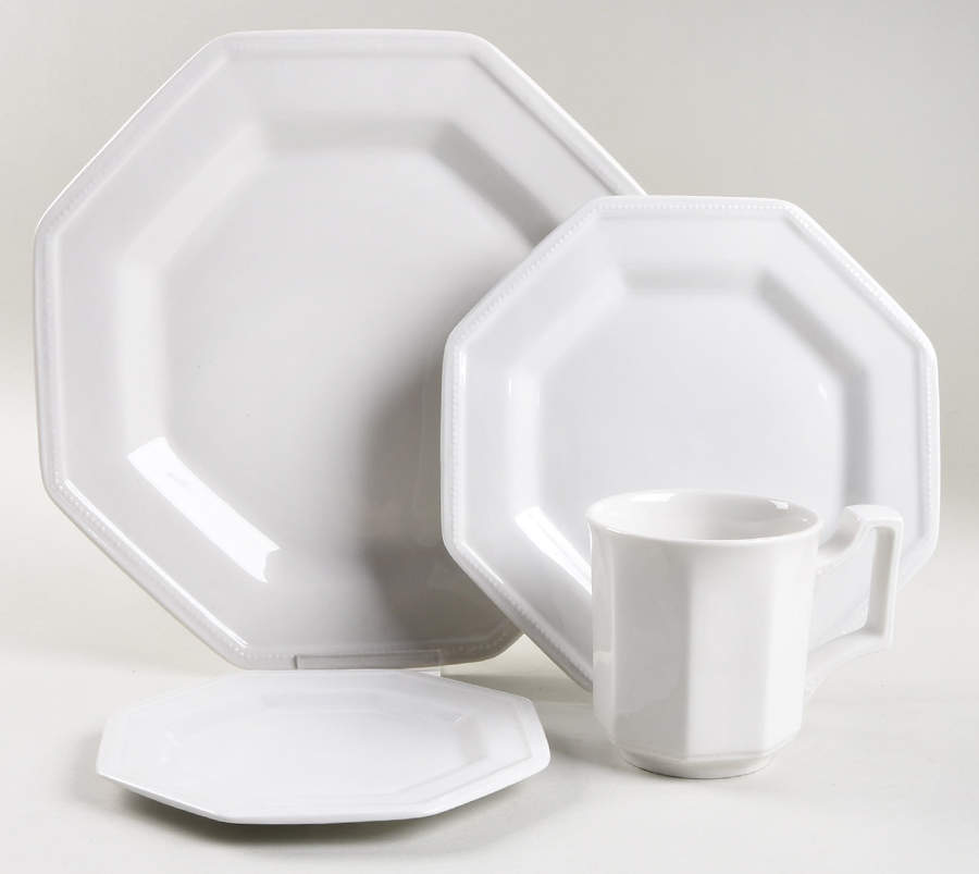 Heritage White ("England 1883"Stamp, Made In China) 4 Piece Place Setting by Johnson Brothers-1