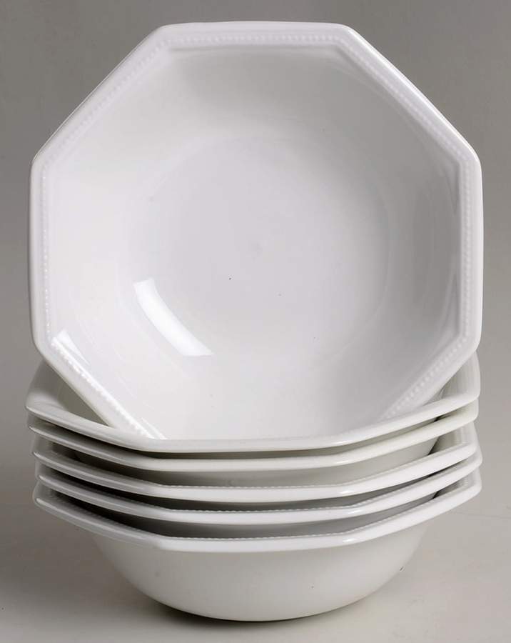 Heritage White ("England 1883"Stamp, Made In China) (Set of 6) Cereal/Coupe Bowl by Johnson Brothers-1