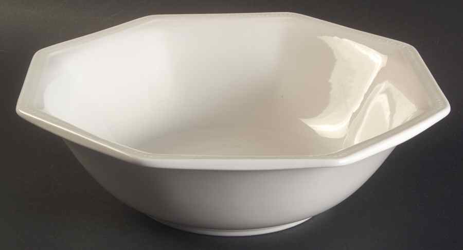 Heritage White ("England 1883"Stamp, Made In China) 9" Round Vegetable Bowl by Johnson Brothers-1