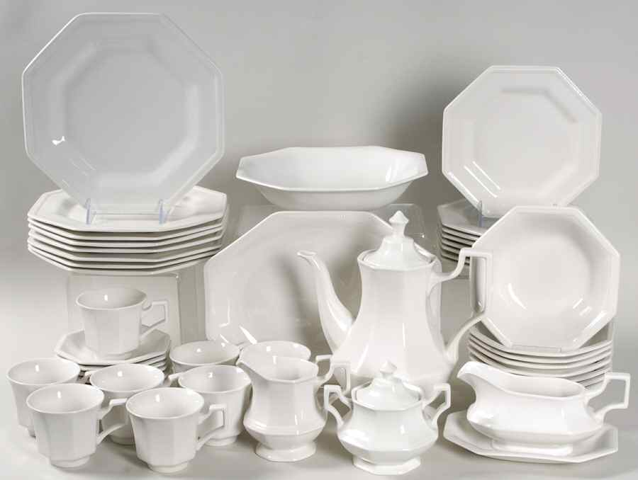 Heritage White ("England 1883"Stamp, Made In China) 49 Piece Set by Johnson Brothers-1