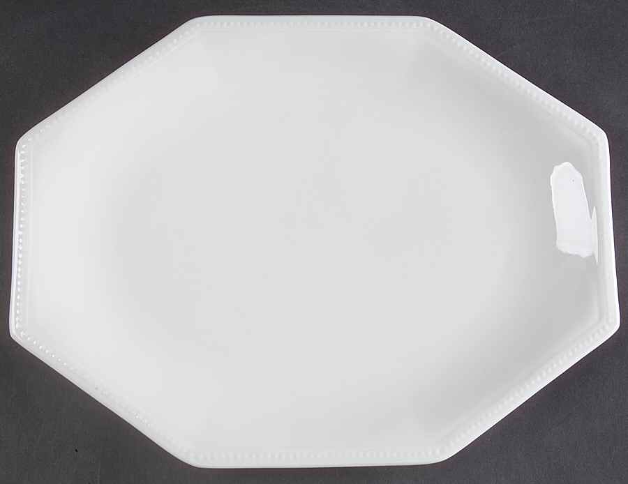 Heritage White ("England 1883"Stamp, Made In China) 11" Oval Serving Platter by Johnson Brothers-1