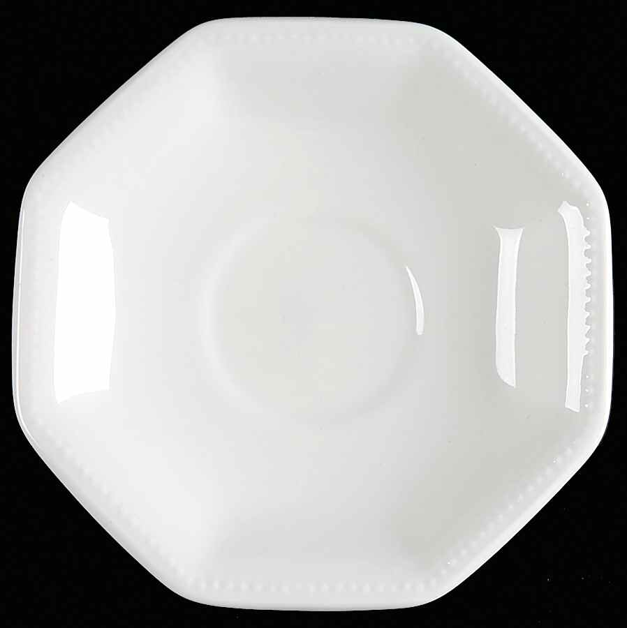 Heritage White ("England 1883"Stamp, Made In China) Saucer for Demitasse Cup by Johnson Brothers-1