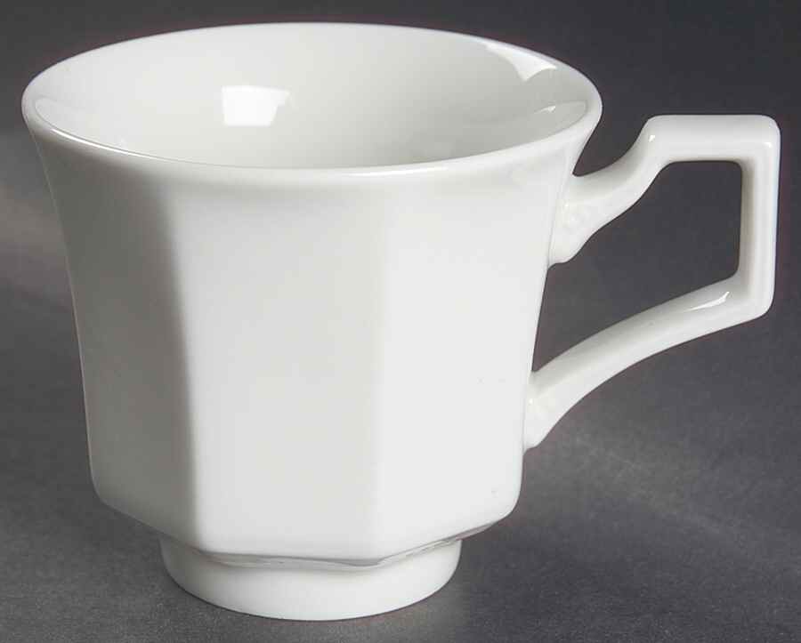 Heritage White ("England 1883"Stamp, Made In China) Footed Cup by Johnson Brothers-1