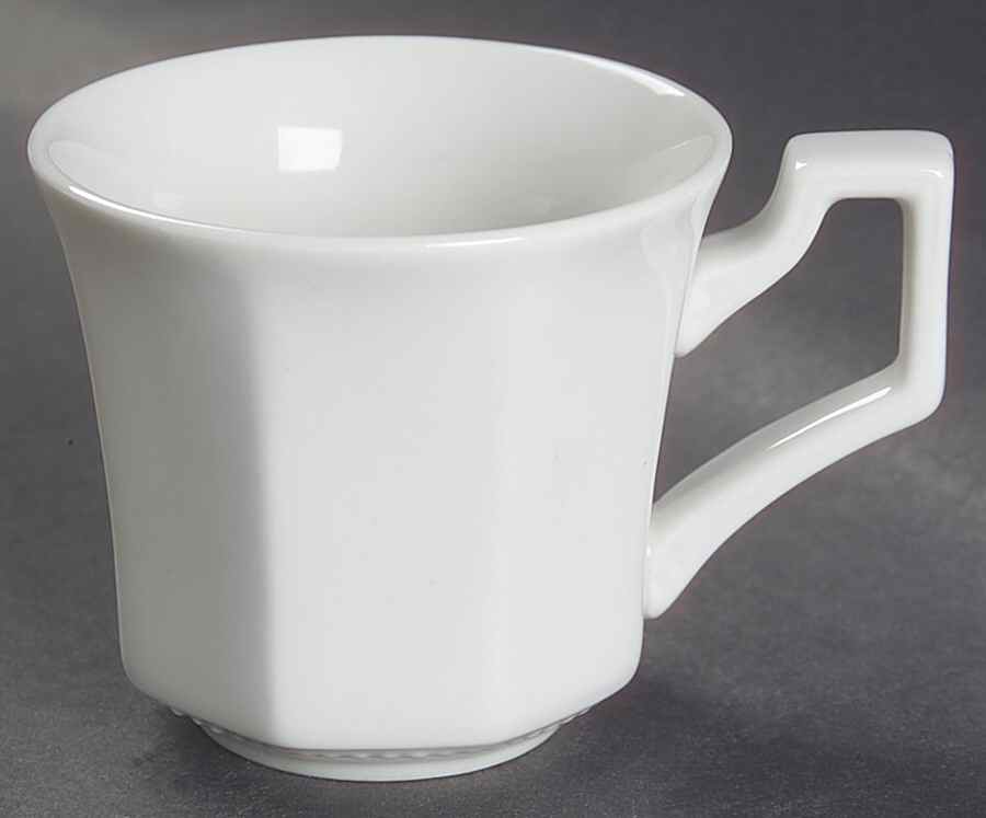 Heritage White ("England 1883"Stamp, Made In China) Flat Demitasse Cup by Johnson Brothers-1