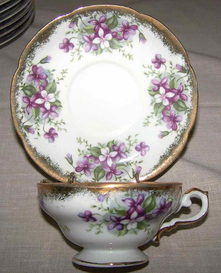 JAP726 Footed Cup & Saucer Set by Japan-1