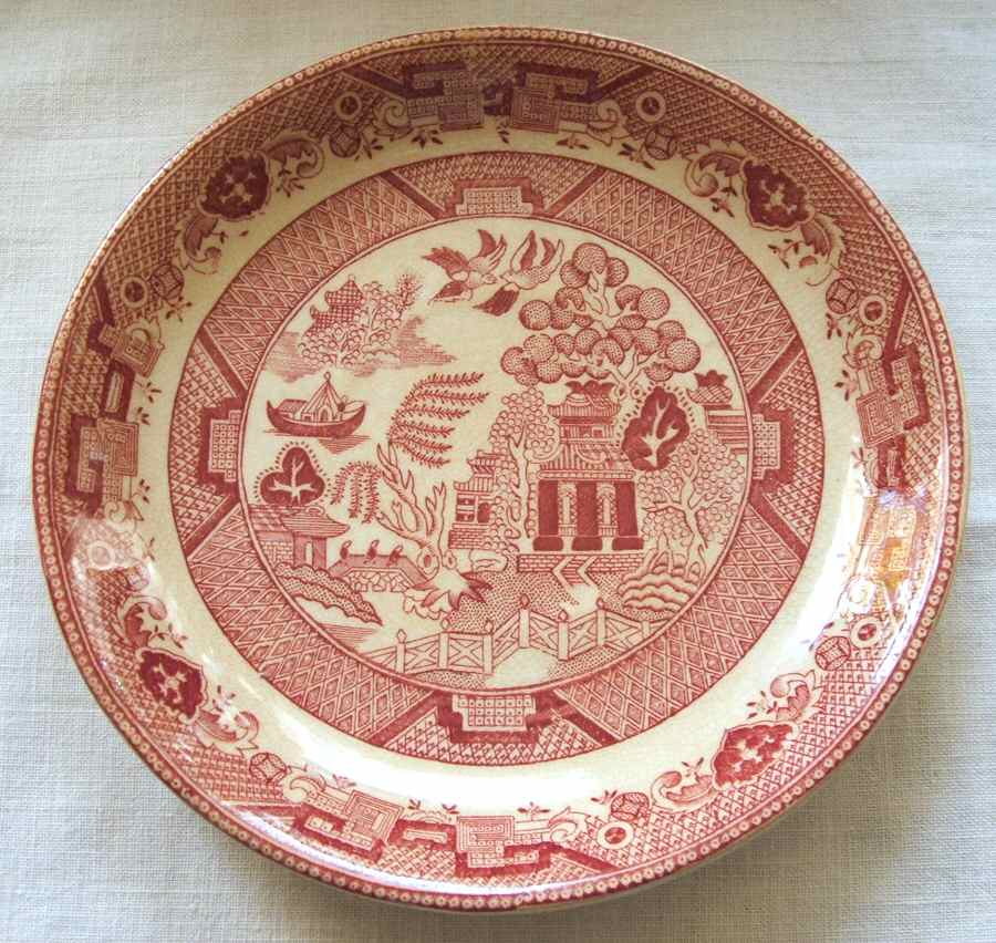 Willow Red Bread & Butter Plate by John Bennett-1