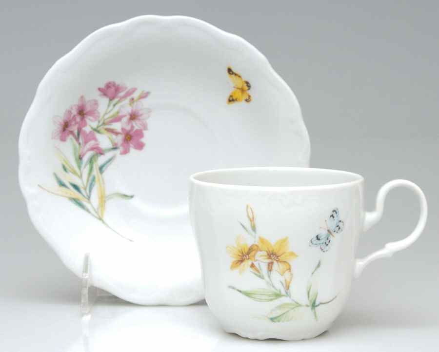 Secret Meadow Flat Cup & Saucer Set by Johann Haviland-1