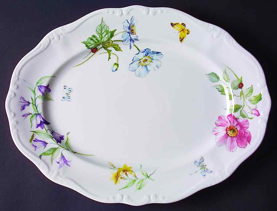 Secret Meadow 13" Oval Serving Platter by Johann Haviland-1