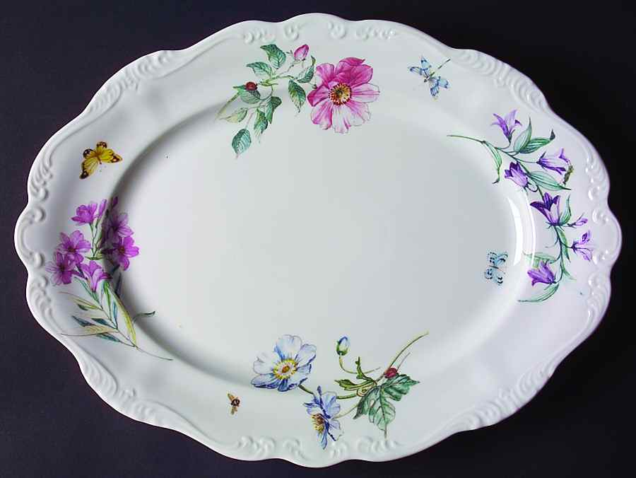 Secret Meadow 15" Oval Serving Platter by Johann Haviland-1