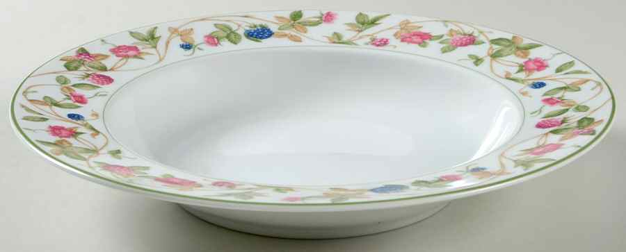 Raspberry Rose Large Rim Soup Bowl by Johann Haviland-1