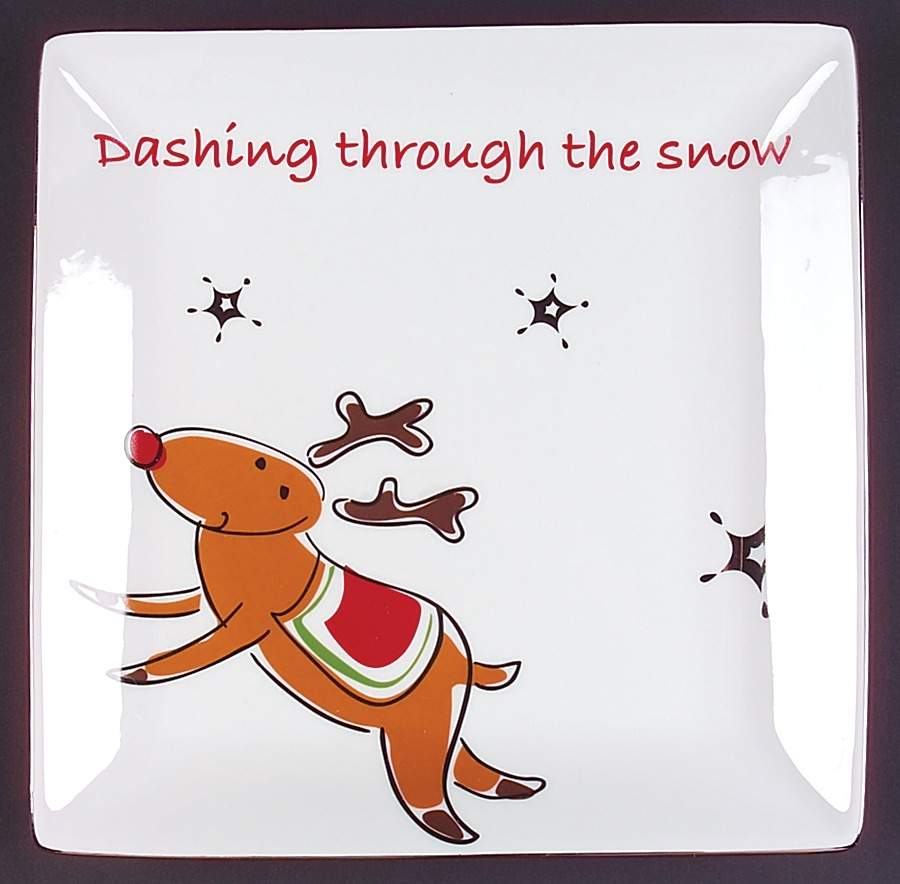Modern Snowman Square Dinner Plate by JCPenney-1