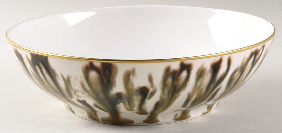 Cream Scale (Gold Trim) Coupe Soup Bowl by Jaune de Chrome-1