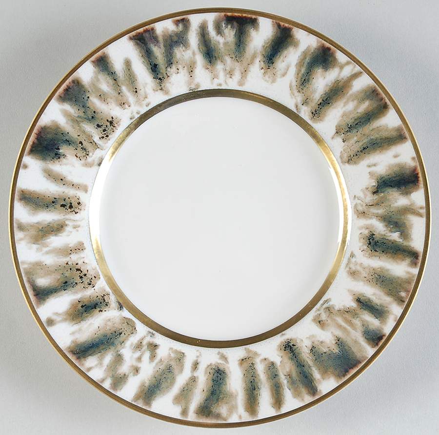 Cream Scale (Gold Trim) Bread & Butter Plate by Jaune de Chrome-1