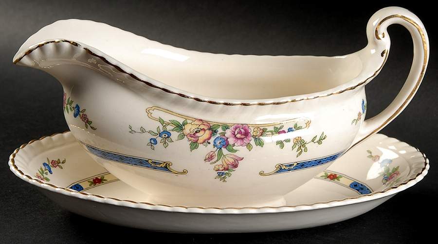 Eastbourne (Old English) Gravy Boat & Underplate/Relish by Johnson Brothers-1