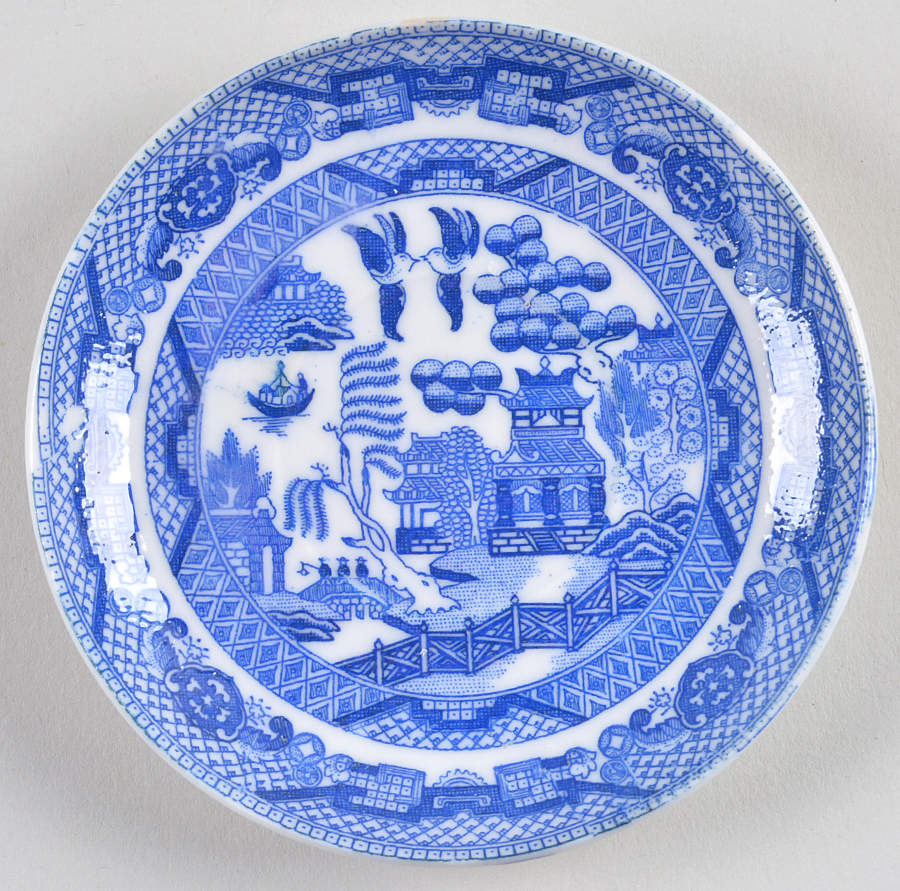 Blue Willow (Child's Set, Made in Japan) Saucer for Flat Toy Cup by Japan-1