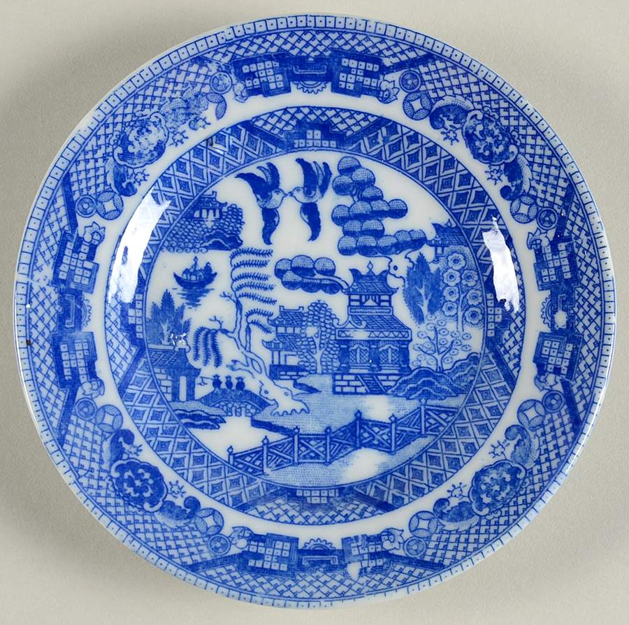 Blue Willow (Child's Set, Made in Japan) 4" Toy Plate by Japan-1