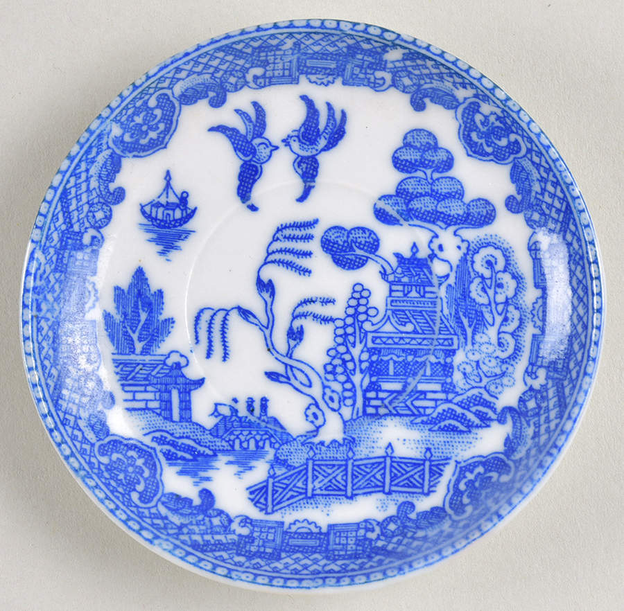 Blue Willow (Child's Set, Occupied Japan) Saucer for Flat Toy Cup by Japan-1