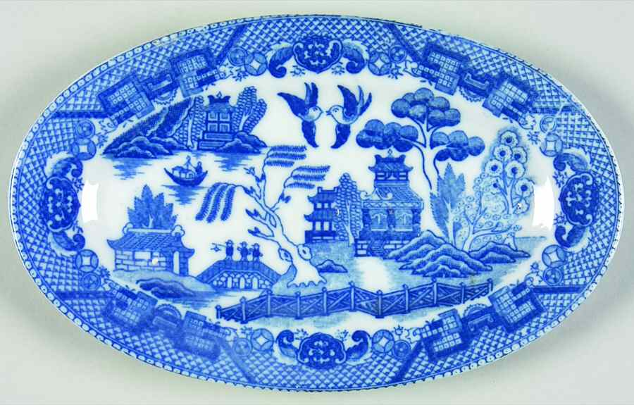Blue Willow (Child's Set, Occupied Japan) 6" Toy Platter by Japan-1