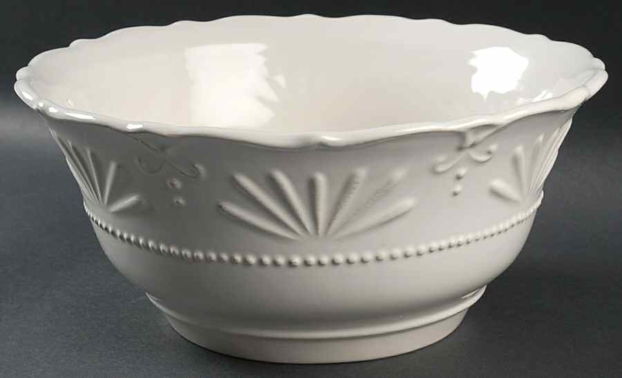 Adalina Ivory 11" Large Salad Serving Bowl by JCPenney-1