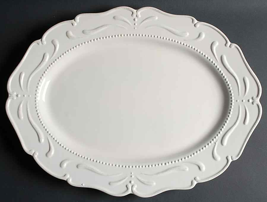 Adalina Ivory 18" Oval Serving Platter by JCPenney-1