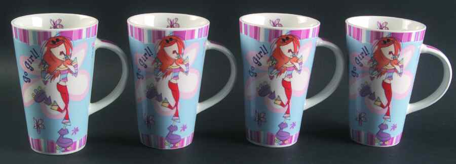 Girls Born To Shop Mug Motif 12 - Set of 4 by Johnson Brothers-1