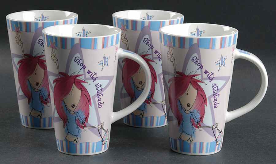 Girls Born To Shop Mug Motif 15 - Set of 4 by Johnson Brothers-1