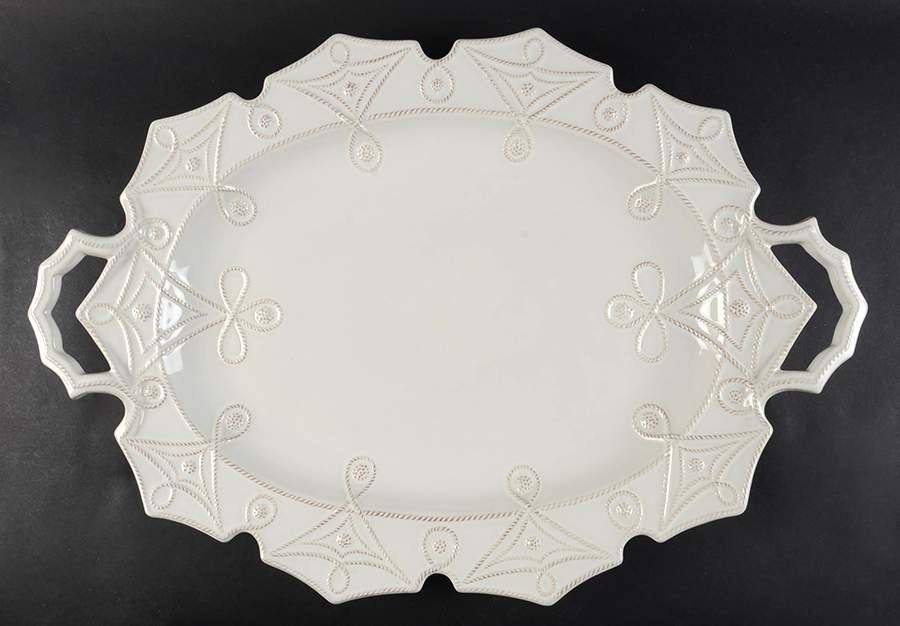 Jardins du Monde 25" Oval Handled Serving Platter by Juliska Ceramics-1
