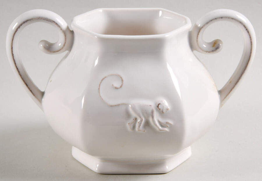 Petit Singe Whitewash Sugar Bowl No Lid by Juliska Ceramics-1