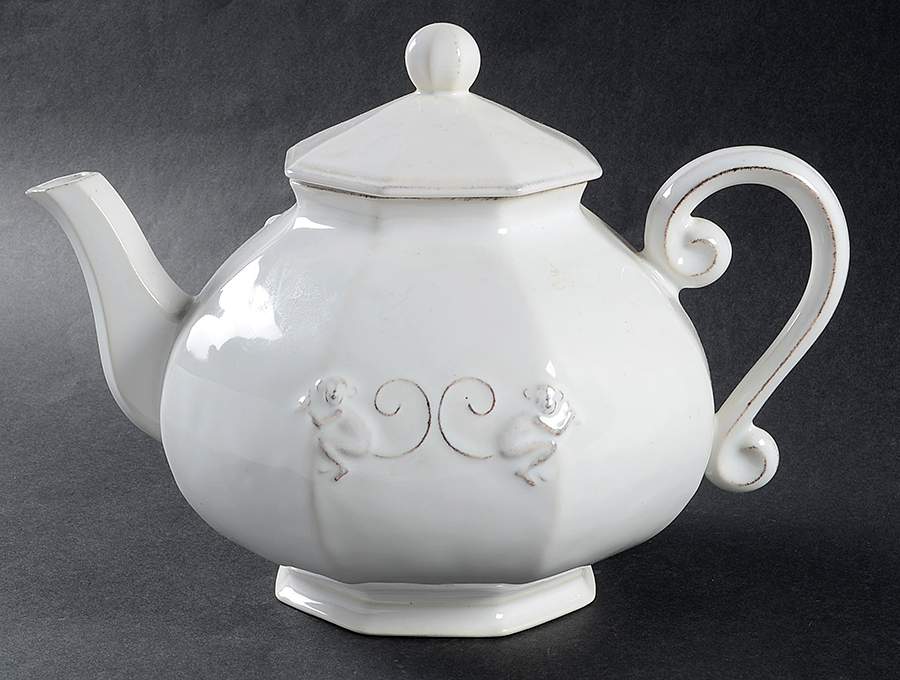 Petit Singe Whitewash Teapot & Lid by Juliska Ceramics-1