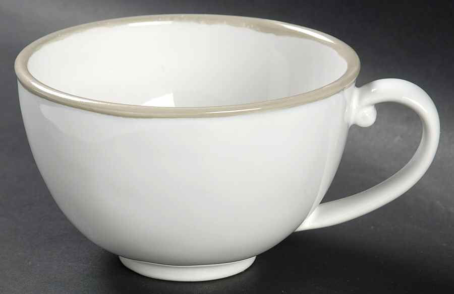 Octavia Whitewash (Portobello Trim) Flat Cup by Juliska Ceramics-1