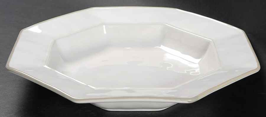 Octavia Whitewash (Portobello Trim) 10" Individual Pasta Bowl by Juliska Ceramics-1