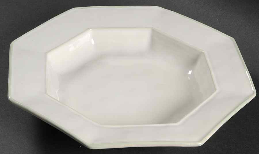 Octavia Whitewash (Cucumber Trim) 10" Individual Pasta Bowl by Juliska Ceramics-1