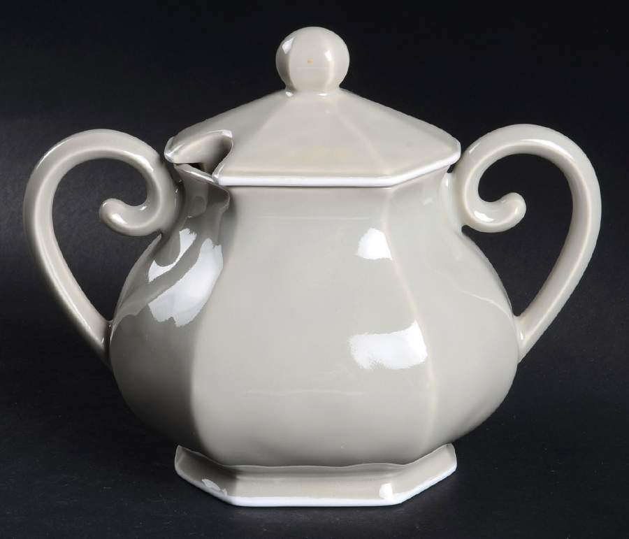 Octavia Cucumber (White Trim) Sugar Bowl & Lid by Juliska Ceramics-1