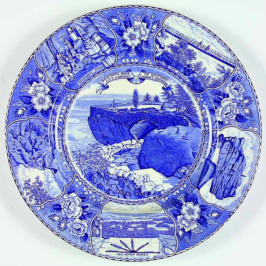 Rock City Blue Dinner Plate by Jonroth Studios-1