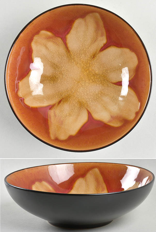 Crackle Flower Coupe Soup Bowl by J A Designs-1