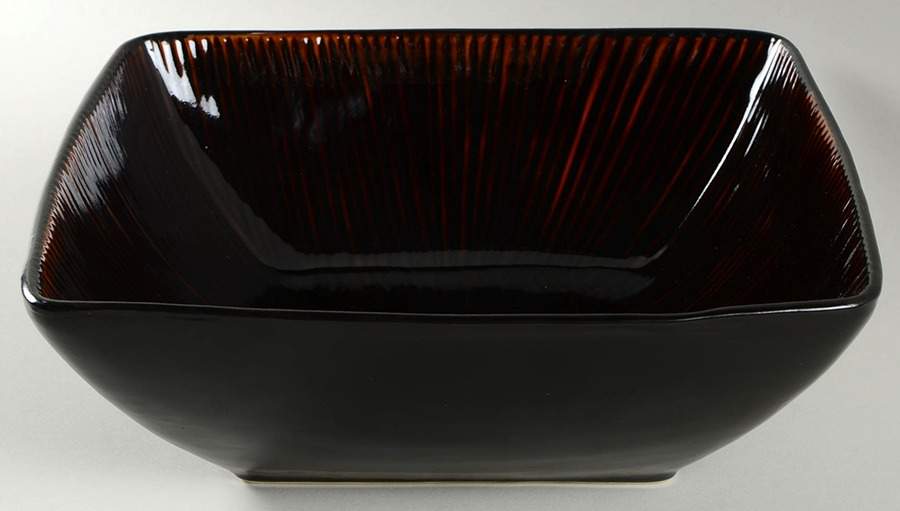 Ventana Chocolate 10" Square Vegetable Bowl by Joseph Abboud-1