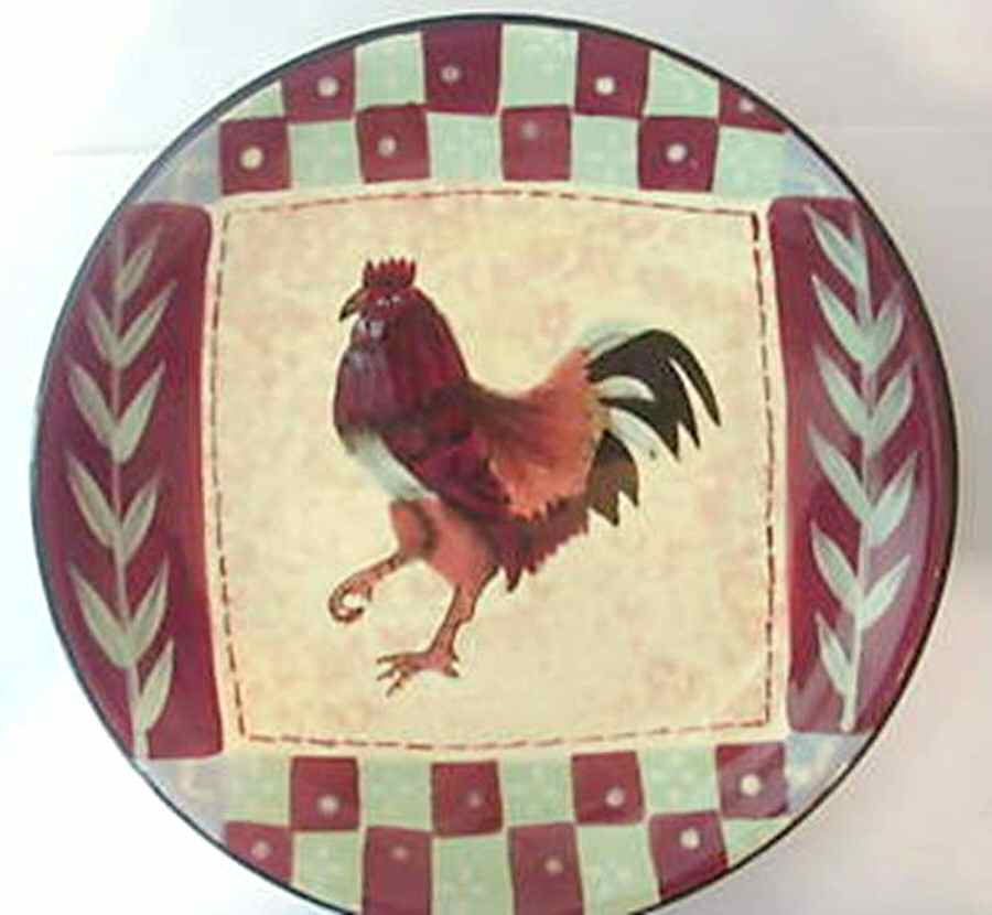 Tuscan Rooster Salad/Dessert Plate by J A Designs-1